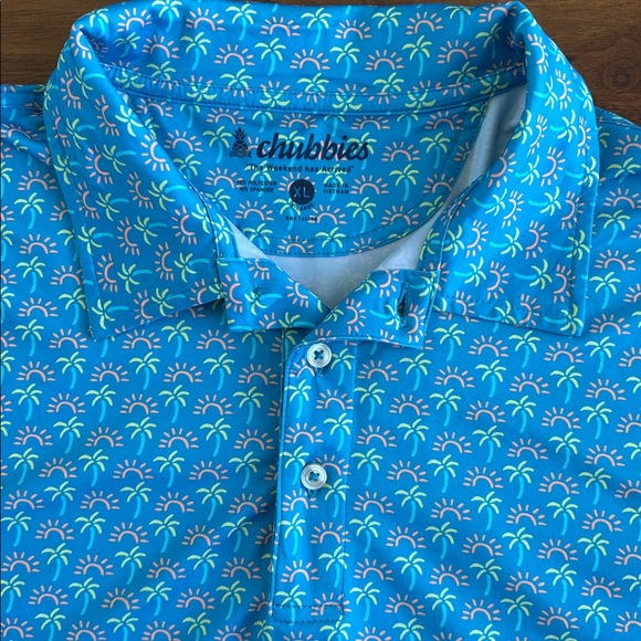 Chubbies Performance Polo Palm Trees Neon Size XL - Picture 1 of 6